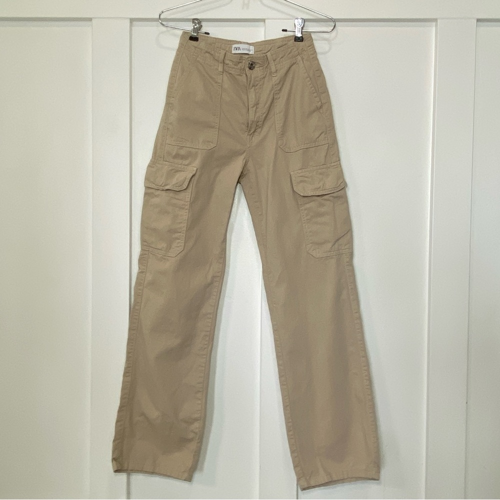 Zara high rise cargo pants